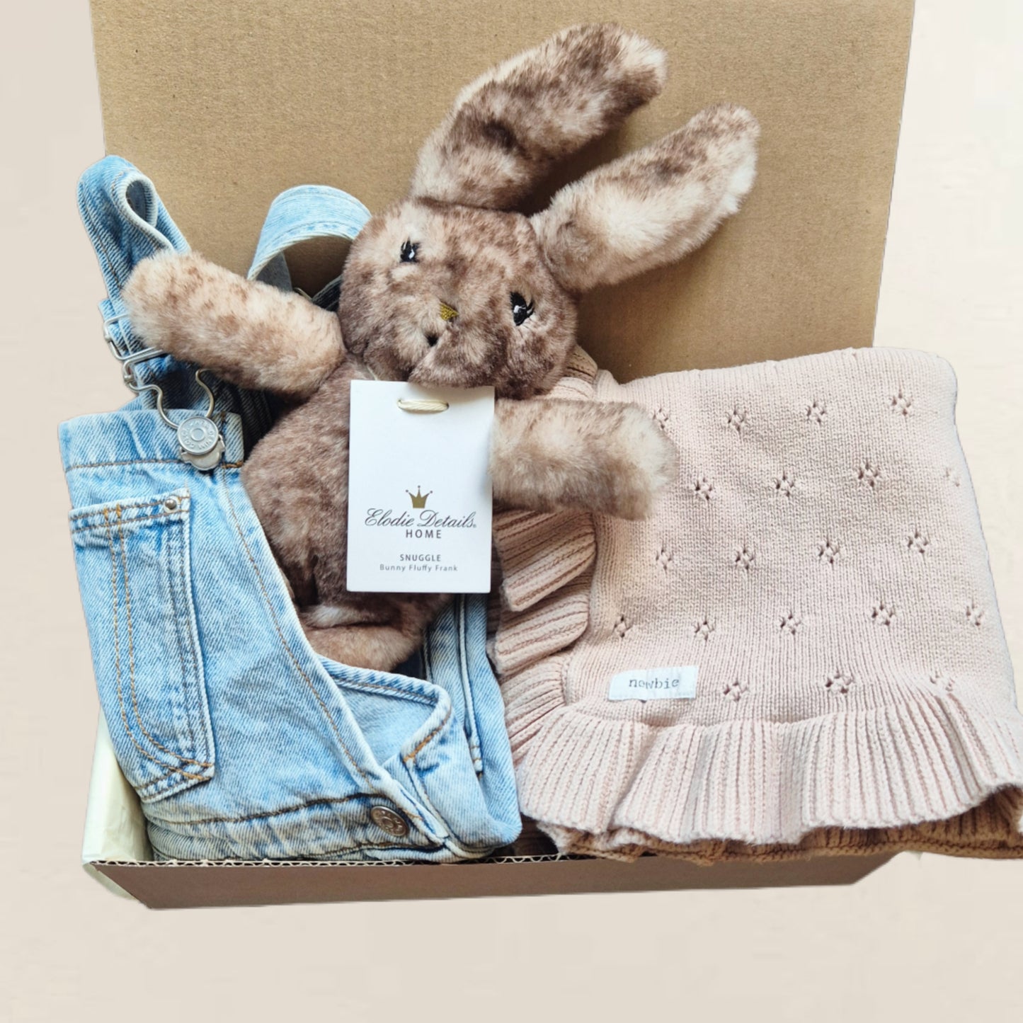 Hängselbyxor, filt, kanin. Strl. 92