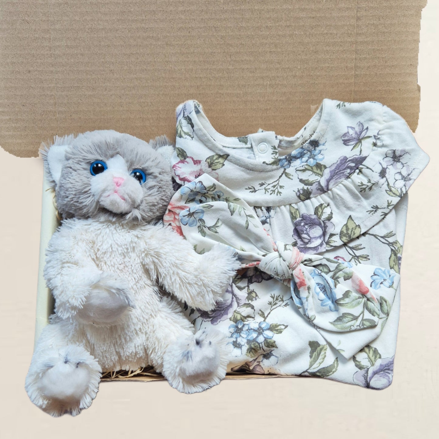 Klänning, hårband, katt. Strl. 74